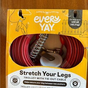 EveryYay Red Trolley with Tie-Out Cable